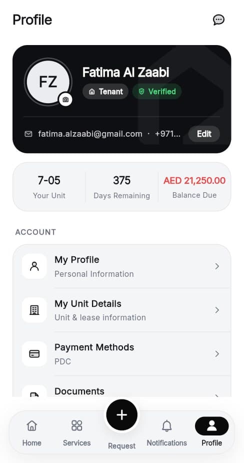 Tenant app profile