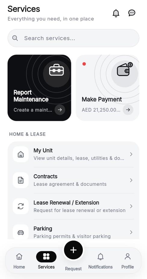 Tenant app services