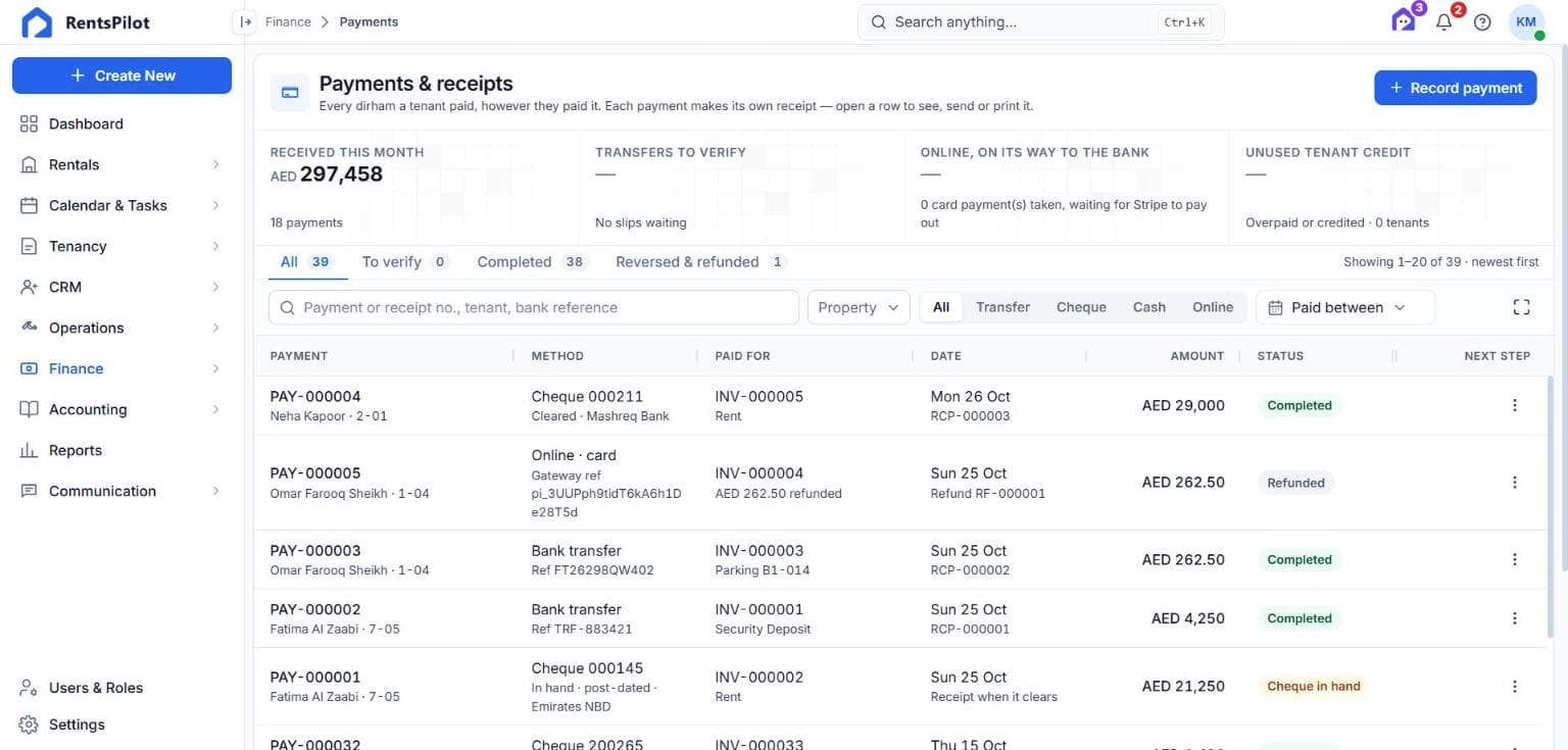 Payments register
